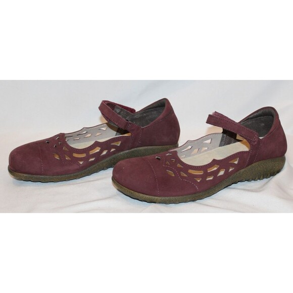 NAOT Agathis Women's Burgundy Suede Mary Jane Flat Comfort Shoes Size 38 US 7 - Picture 4 of 7